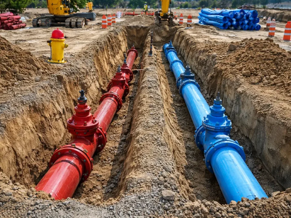Water Distribution System Installation in NJ: Fire Suppression vs. Domestic Service